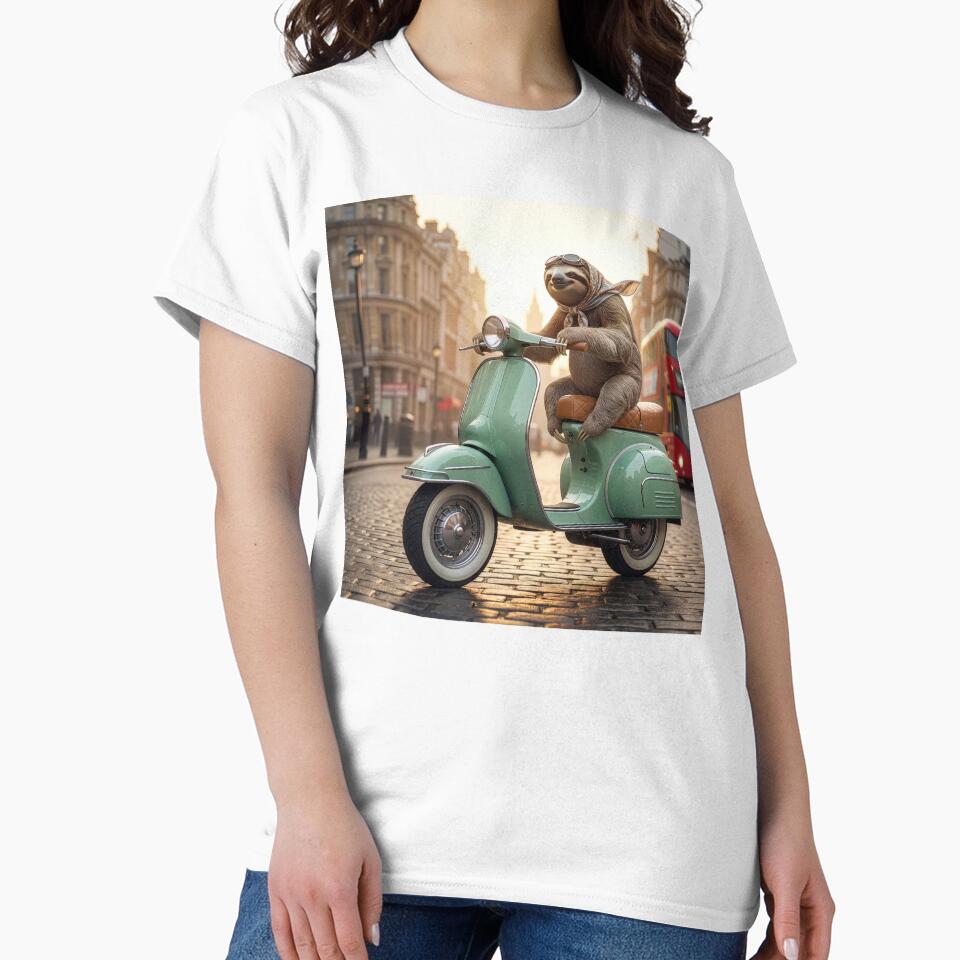 Sloth Tools Around London on Snazzy Scooter by Tridentulus