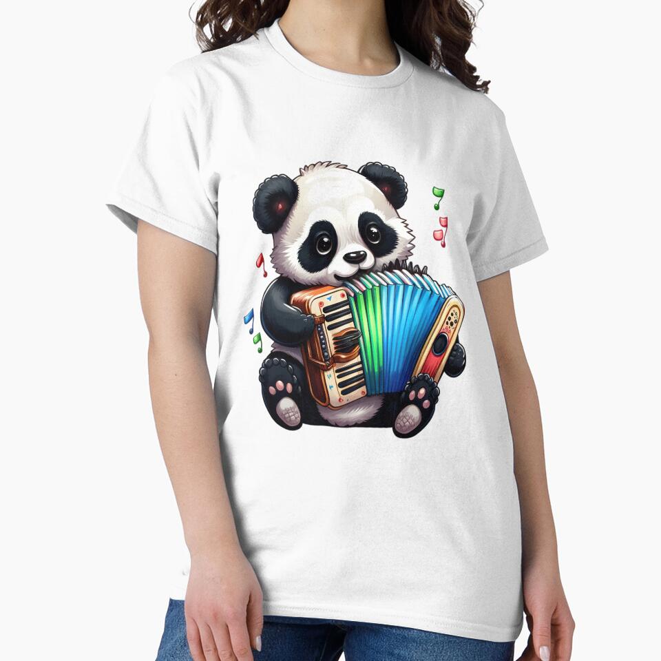 Adorable Musical Cartoon Panda with Accordion by Lamarcy