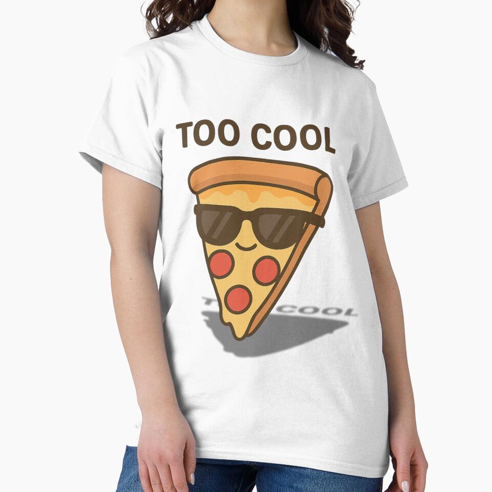 Too Cool – Funny Cool Pizza Slice Wearing Sunglasses Cartoon Illustration by konthai.familyart