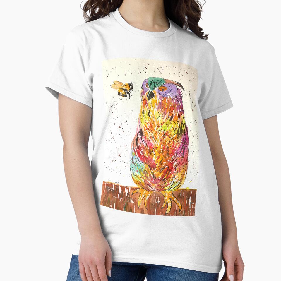 Bumblebee talking to a Colourful Owl by Casimirasart