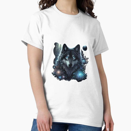 "Discover the Majesty of the Enchanted Forest: A Stunning Illustration of the Largest Wolf with Midnight Black and Ethereal Silver Fur" by CammeliaFashion