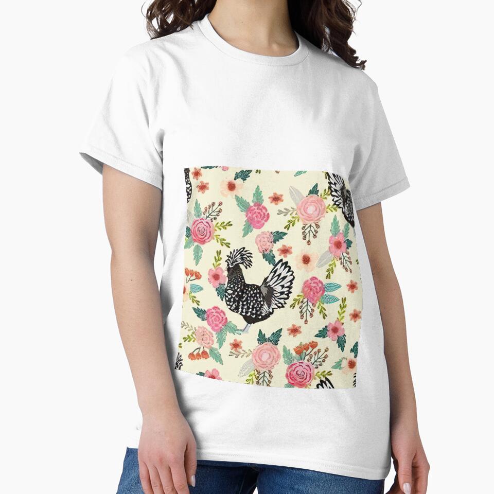 Cute hand drawn hens floral by MobertsonArt