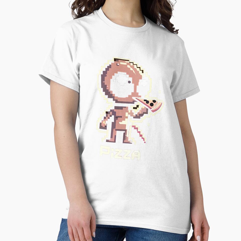 Cute Pixel Funny Alien Pizza Lover by Logiamerch