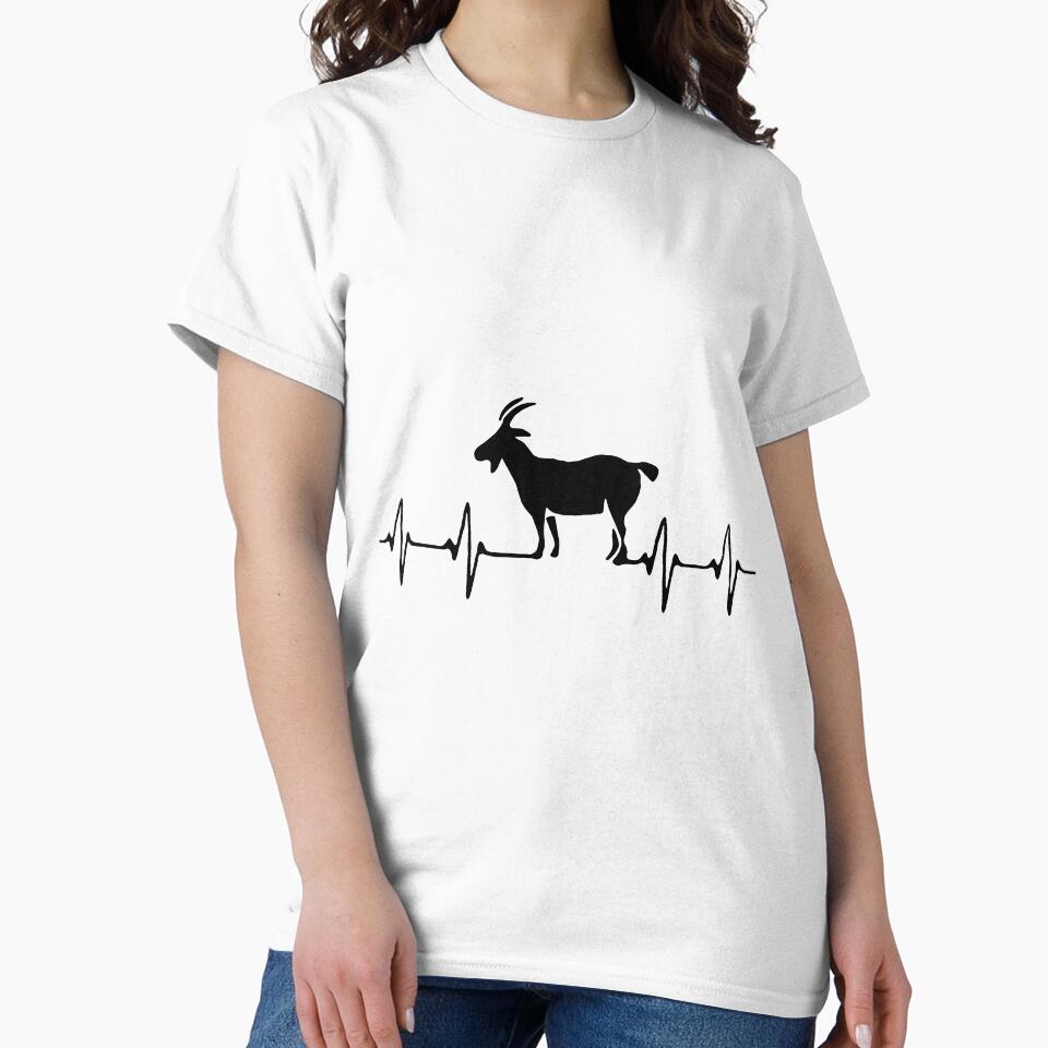 Love Goats Heartbeat Goat love farming funny goat Art Design Happy Apparel Essential Inspiration Joy Mood Funny by DesignByHeartUK
