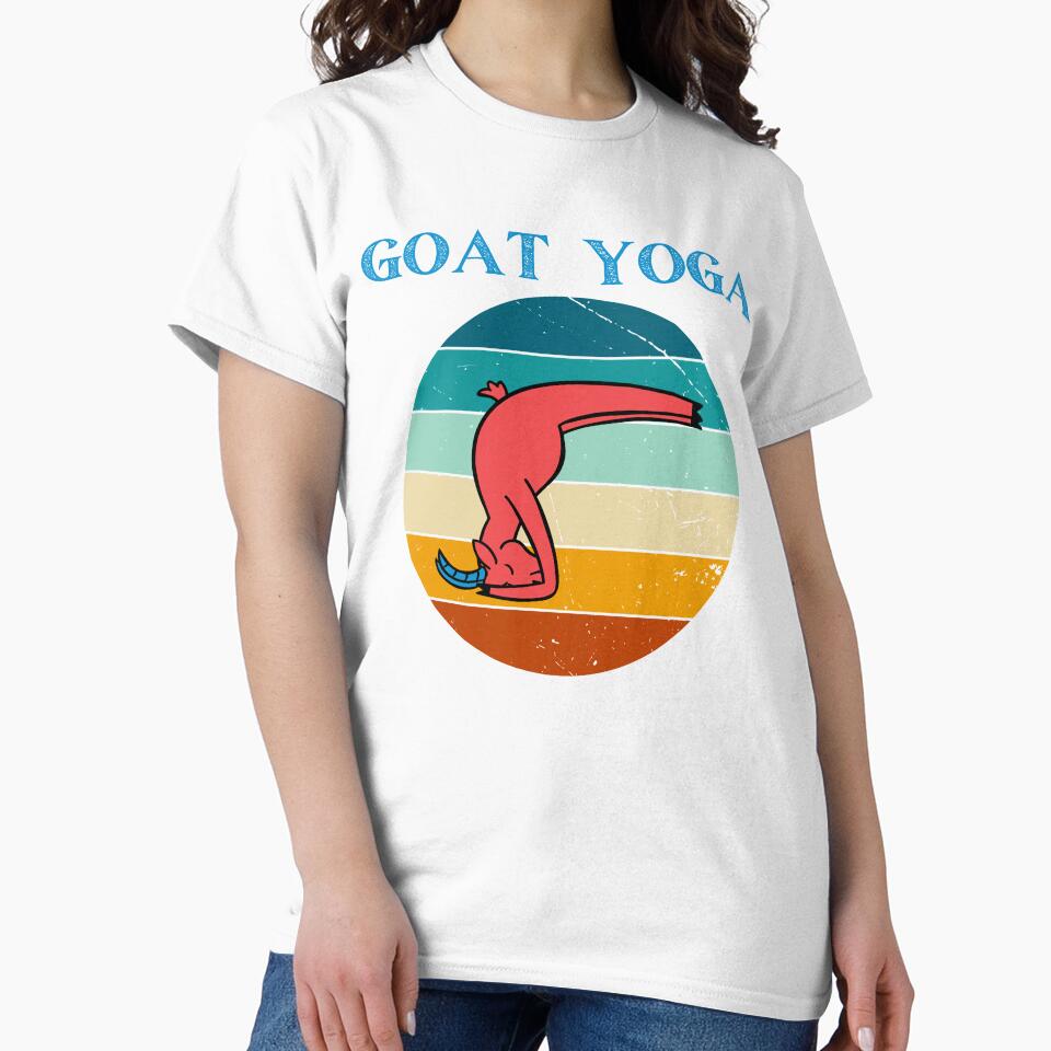 Funny Goat Yoga Posing Zen Yoga Class Asanas Headstand by MagicSD Designs