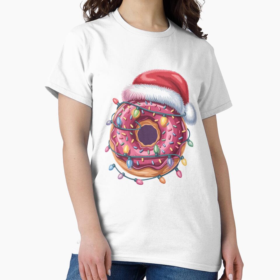 Donut Lover Christmas Lights Santa Hat Xmas Kids Women Men by clothesy7