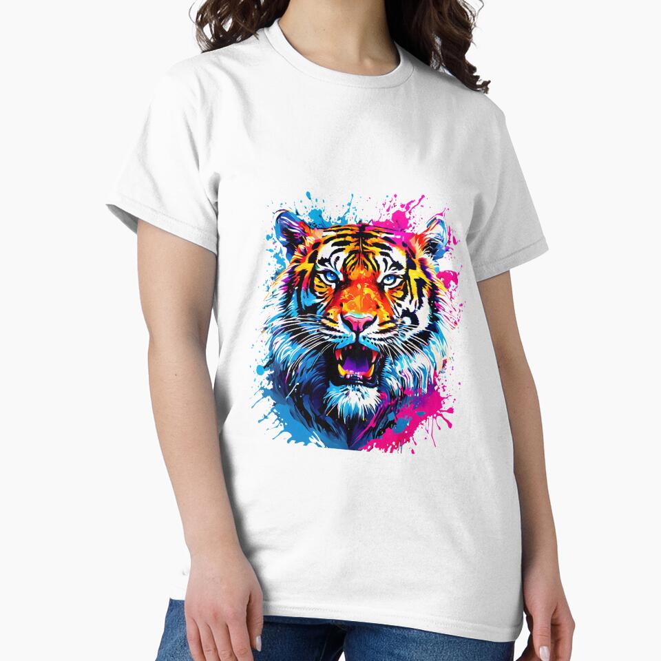 Vibrant Tiger Pop Art Bright Animal Art by kakarikihill