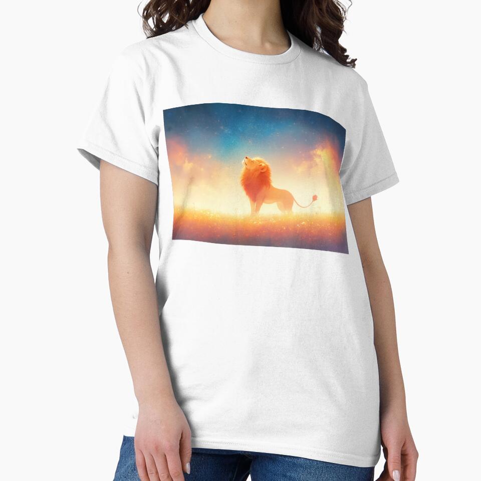 Lion Bathed in Sunset Embrace by AshiraCreations