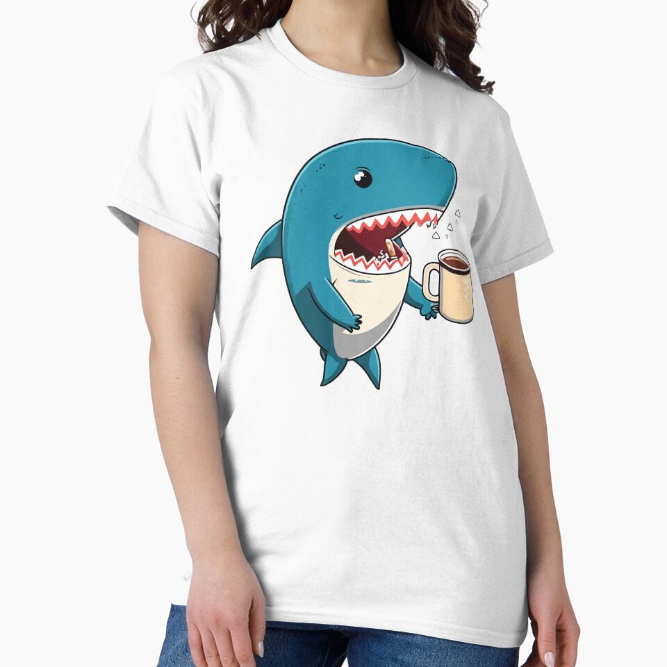 Shark Drinking Coffee by stivenes