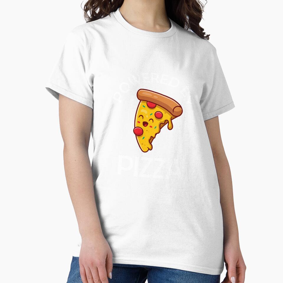 Powered By Pizza Funny Pizza Quote by theshirtinator