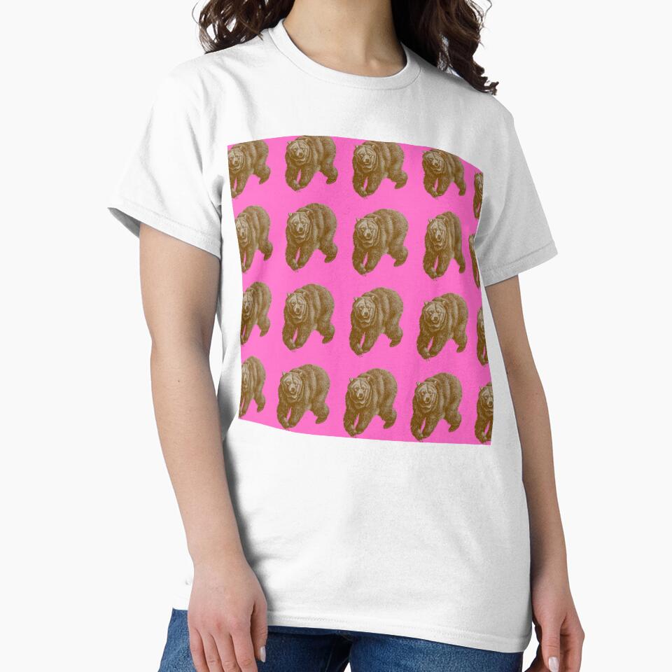 Cute bear on pink background by happytraveller1