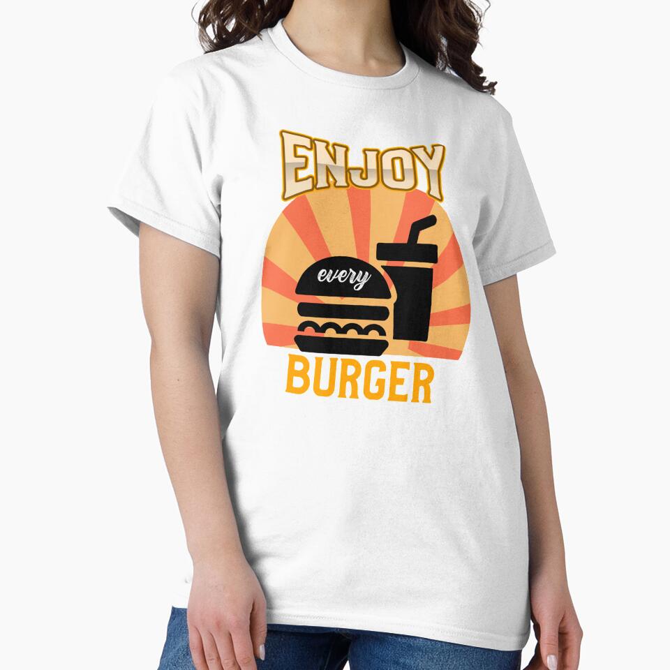 Enjoy Your Burger T-shirt Design by PositiveStudio