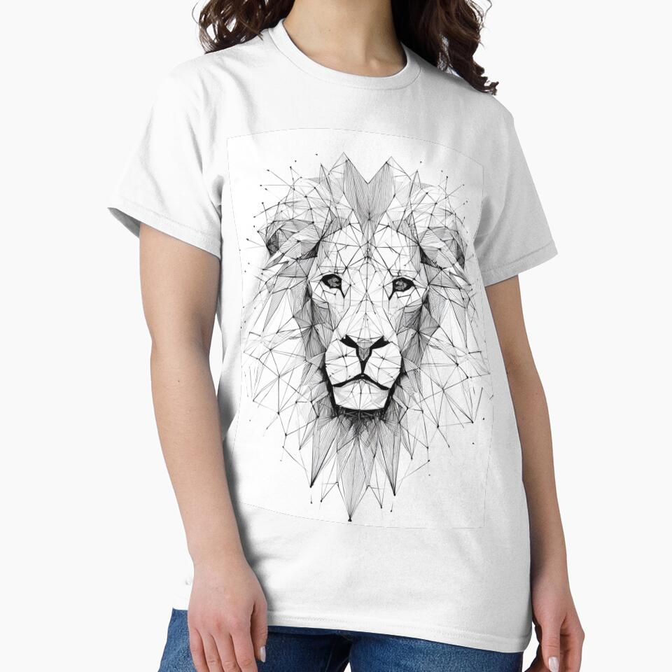 Geometric Lion Constellation Line Art | black and white by TypoArtPrints