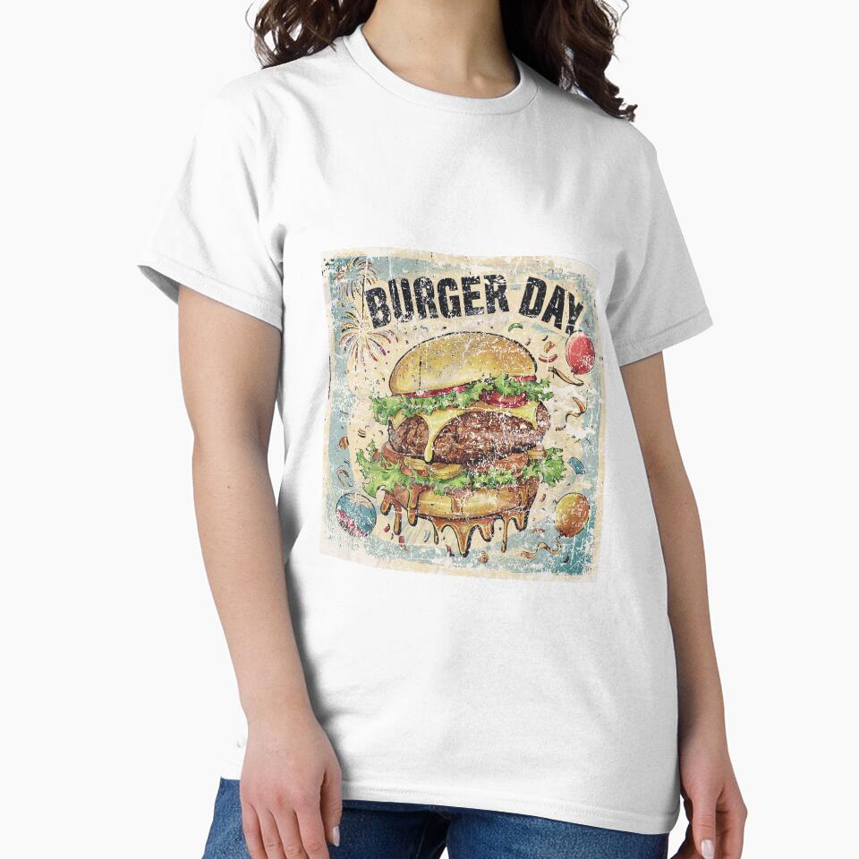 classic style special burger day art with text by BKSARYLIFE