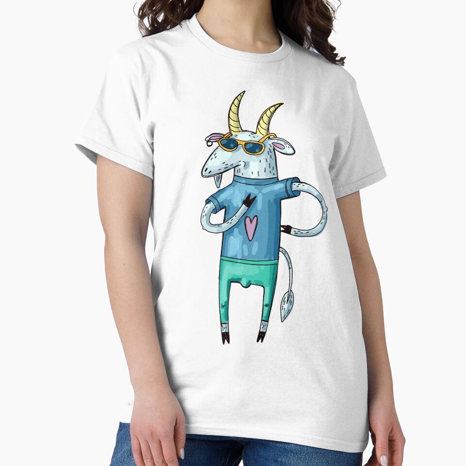 Cool Blue Cartoon Goat with Sunglassess by FrozenRoscoe