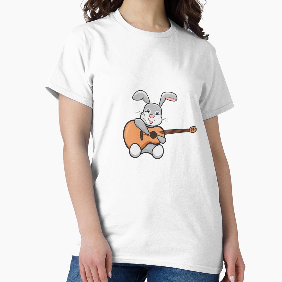 Cute Rabbit and Guitar by NJ-SHOP11