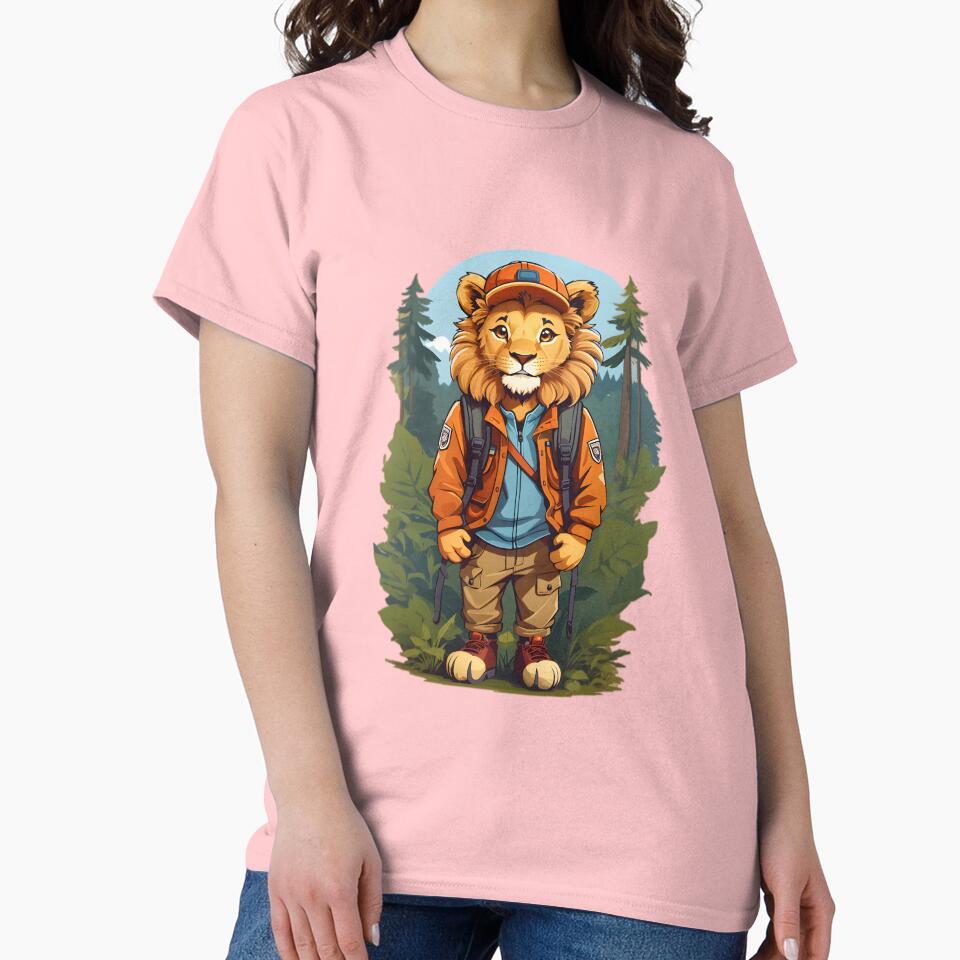 Lion cub explorer in forrest cartoon graphic for kids by CedricNorbinho