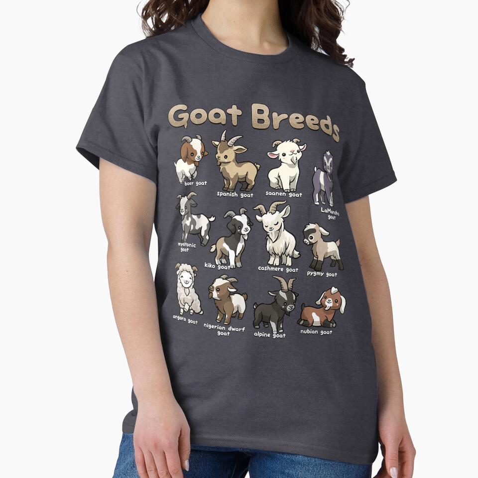 Adorable Goat Breeds Chart – Cute Farm Animal Design by 3liegy
