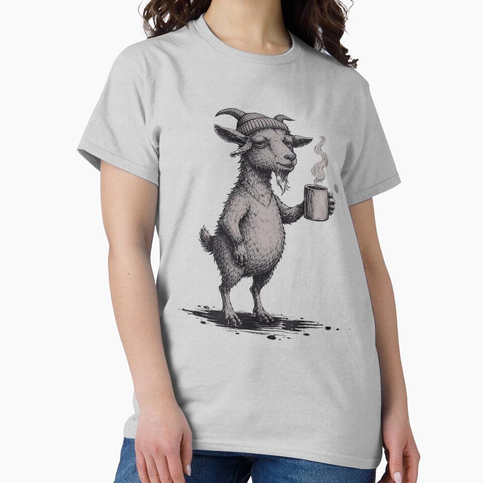 Grumpy Goat Coffee Lover Funny Morning Mood Animal by JerdbordinShop