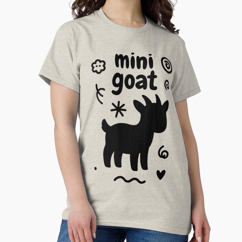 Minimal Mini Goat Art  Clean Goat Graphic Farm Fans by GrumpySableye