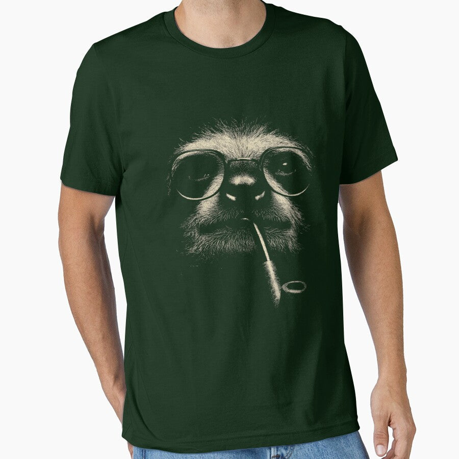 Sophisticated Sloth Glasses Pipe Portrait by k3rstman1