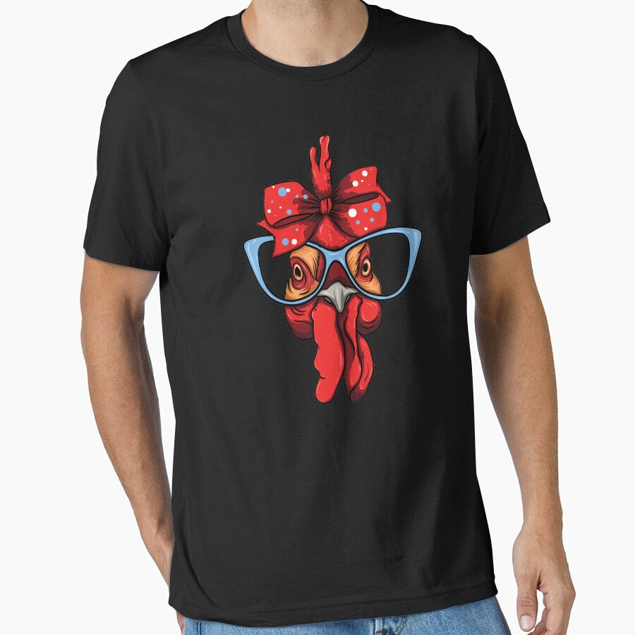 Chicken With Glasses And Bow by designeclipse
