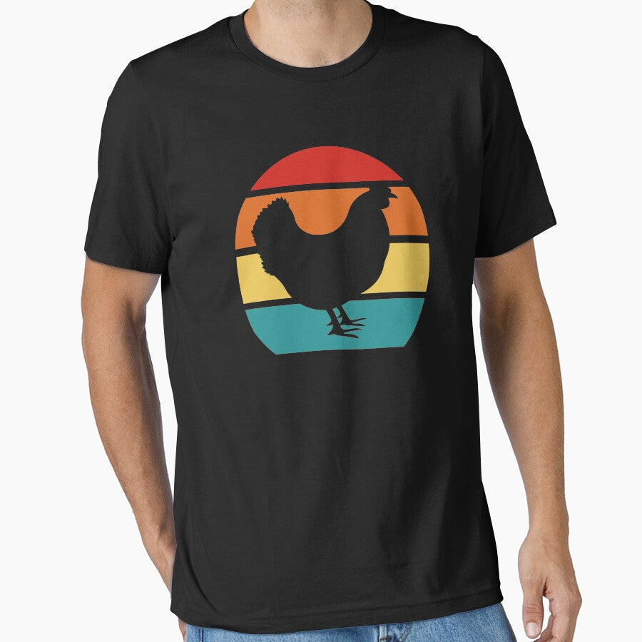 Chicken Lover Gifts Funny Farmer Retro Vintage Farm Animals T-Shirt by MOHAMED  El AYADI