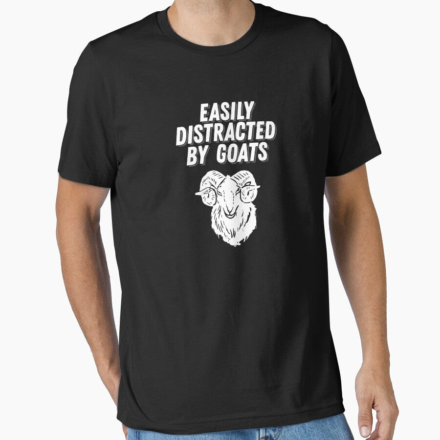 Easily Distracted By Goats Funny Goat Lover Gift by thedangernoodle