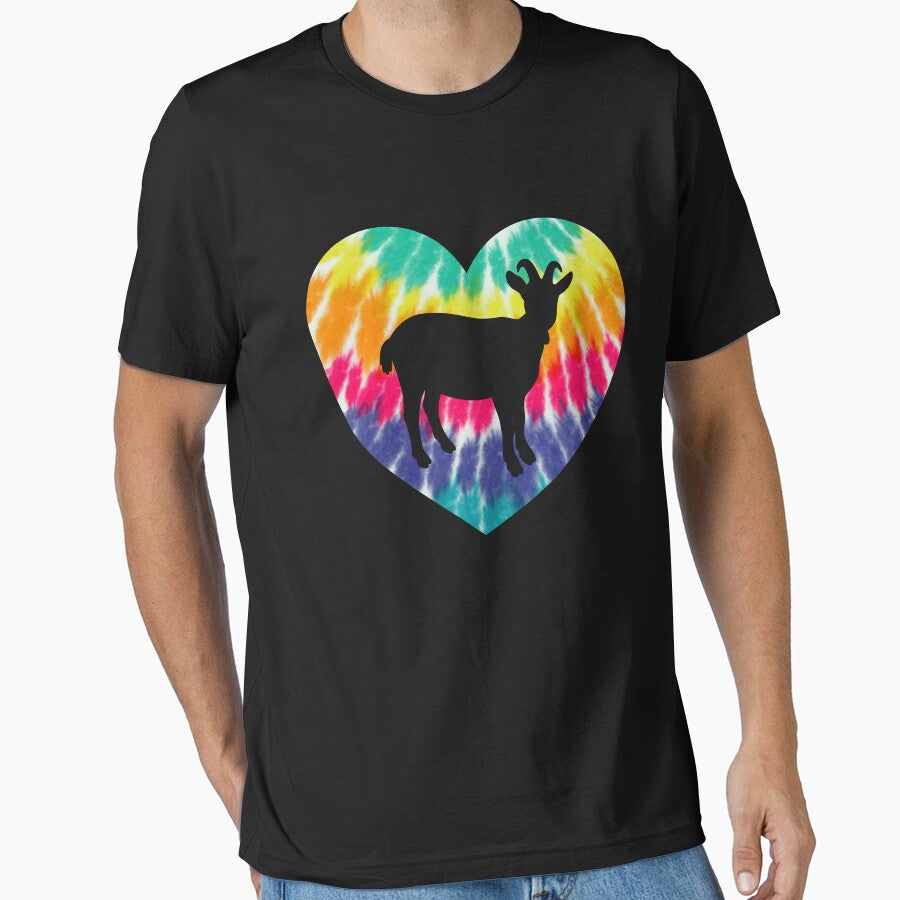 Goat Heart With Tie dye Print For Goat Lover by JokeGysen