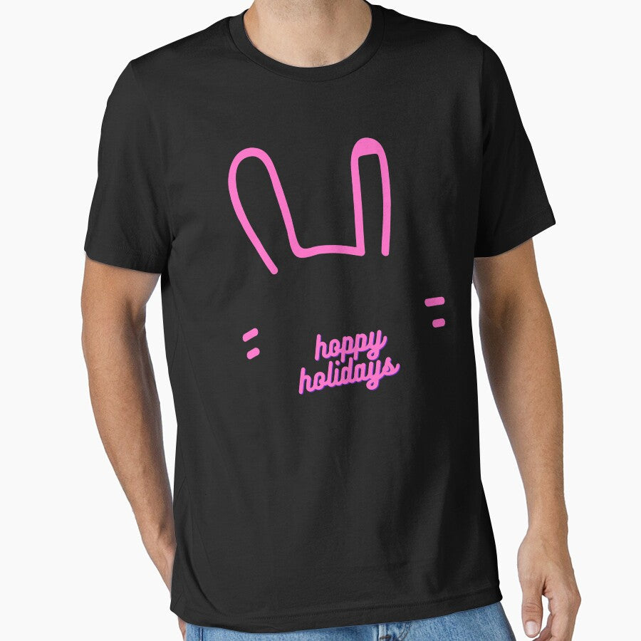 Christmas Rabbit Hoppy Holidays Rabbit Lovers Gift Bunnies Owners by Nathalie Aynié