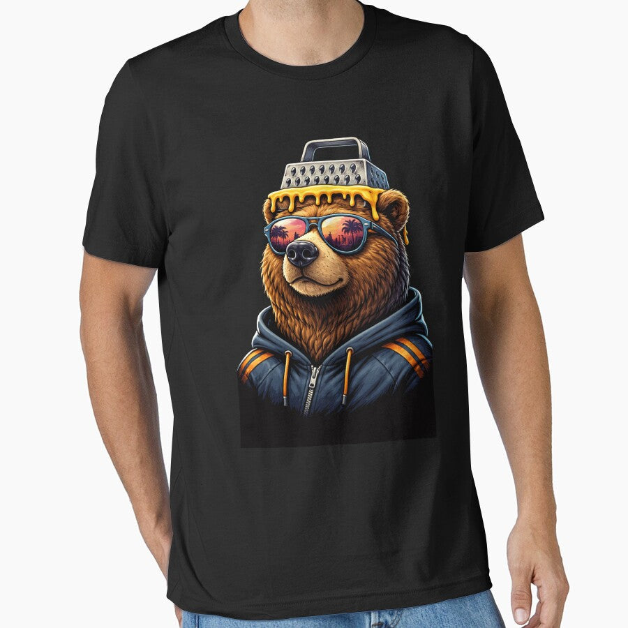 Grateful Bear Grated Cheese Hipster Humor by SofenArt