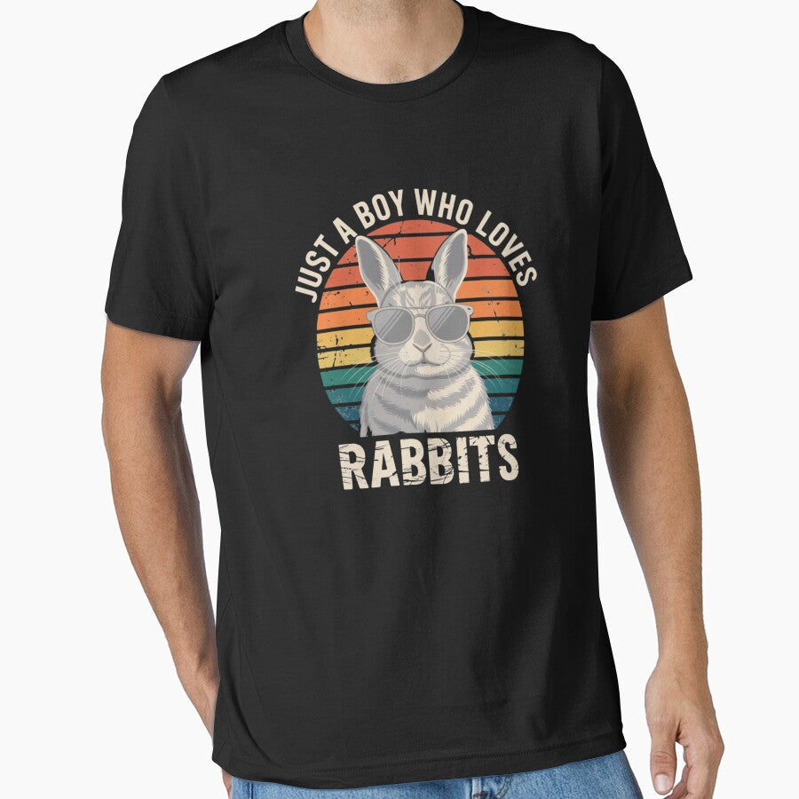 Just A Boy Who Loves Rabbits Pet Lover by CORJIDOG-ART