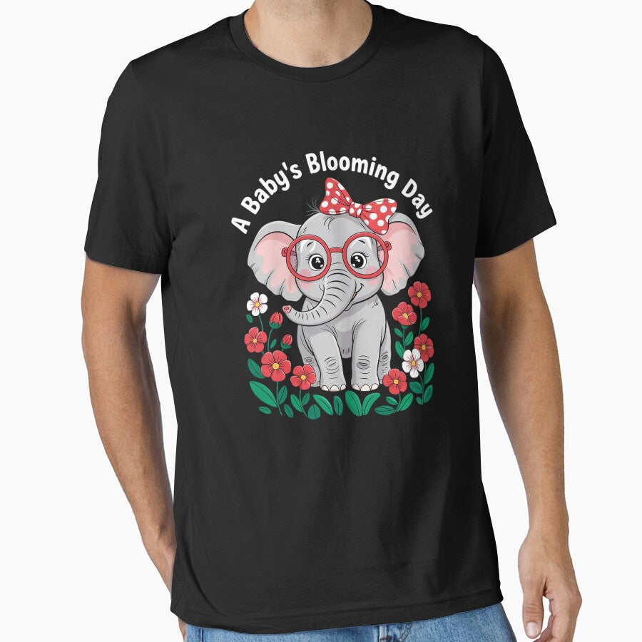 Cute Elephant Floral Bow Red Glasses Mom Elephant by joyouartArt