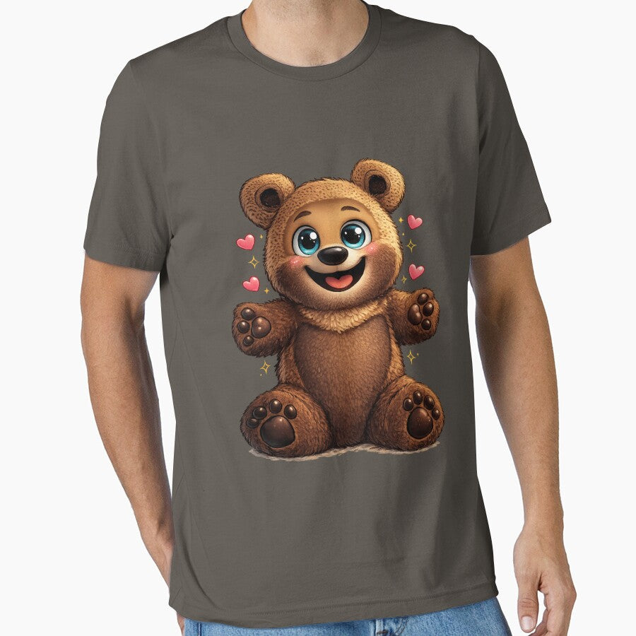 Cute Kawaii Teddy Bear – Adorable Happy Bear Illustration by NB-Artmagic