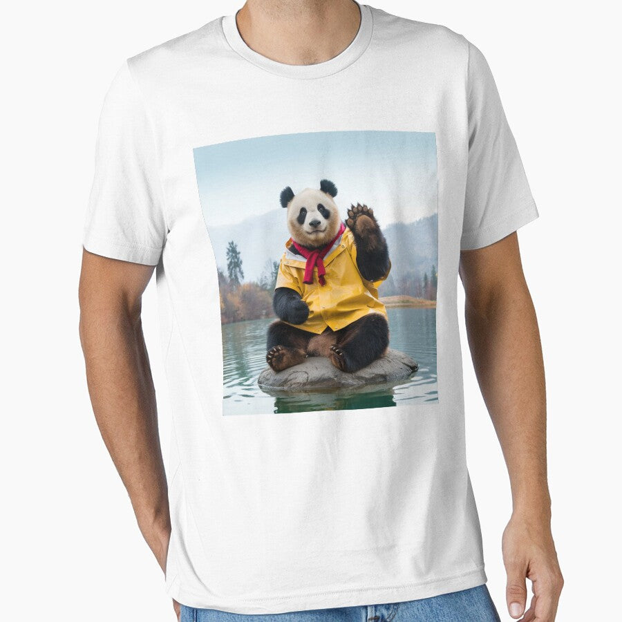 Waving Boy Scout Panda In Nature. by ShirtLife1