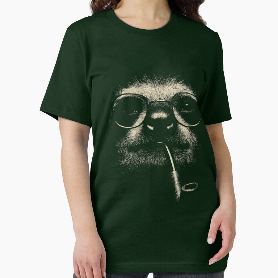 Sophisticated Sloth Glasses Pipe Portrait by k3rstman1