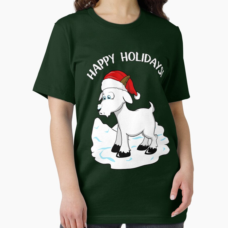 Christmas Goat TShirt | Happy Holidays by Inkbomb Press