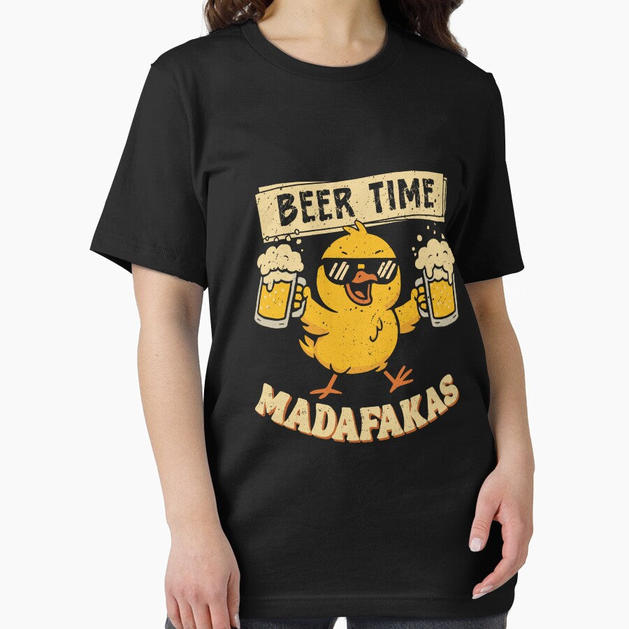 Beer Time Madafakas Funny Chicken Drinking Mem by rcgela