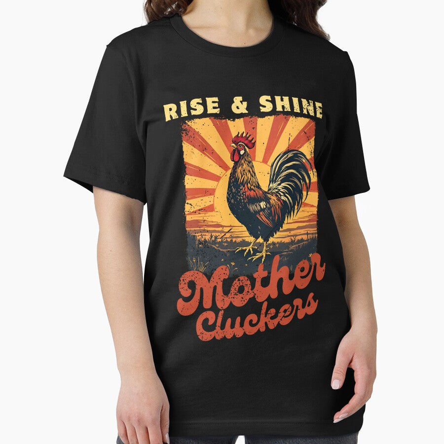 Rise & Shine Mother Cluckers Vintage Chicken Lover Funny Farm Retro by Jolycoco