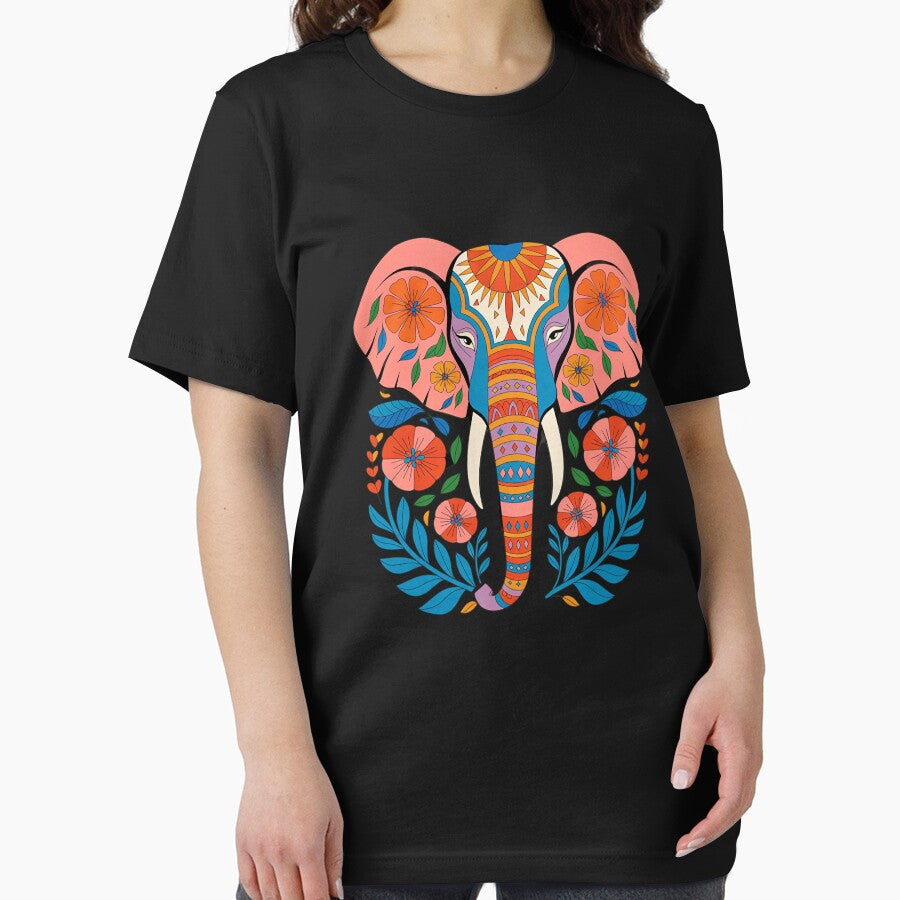 Flower Elephant with Floral for Mom Girl Teens Women by angolinnArt