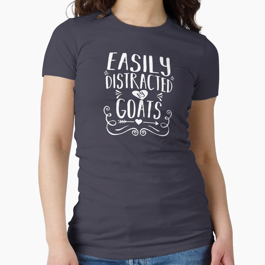 Easily Distracted by Goats/ Goat / Goat Gifts / Goats / Goat Tee / Goat Lover / Funny Gift deas Goat by biigshow