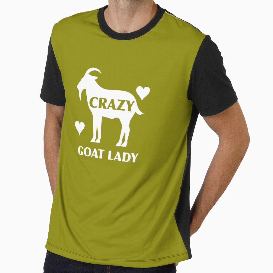 Crazy Goat Lady Goat Art Goat Print Cute Funny Goat I Love Goats Goat Lover Gift Goat Charm by TeesByDesign