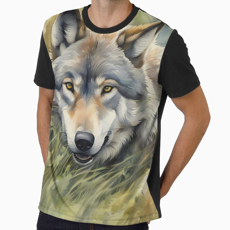 Grey Wolf in Grass by CalmnessbyChoice