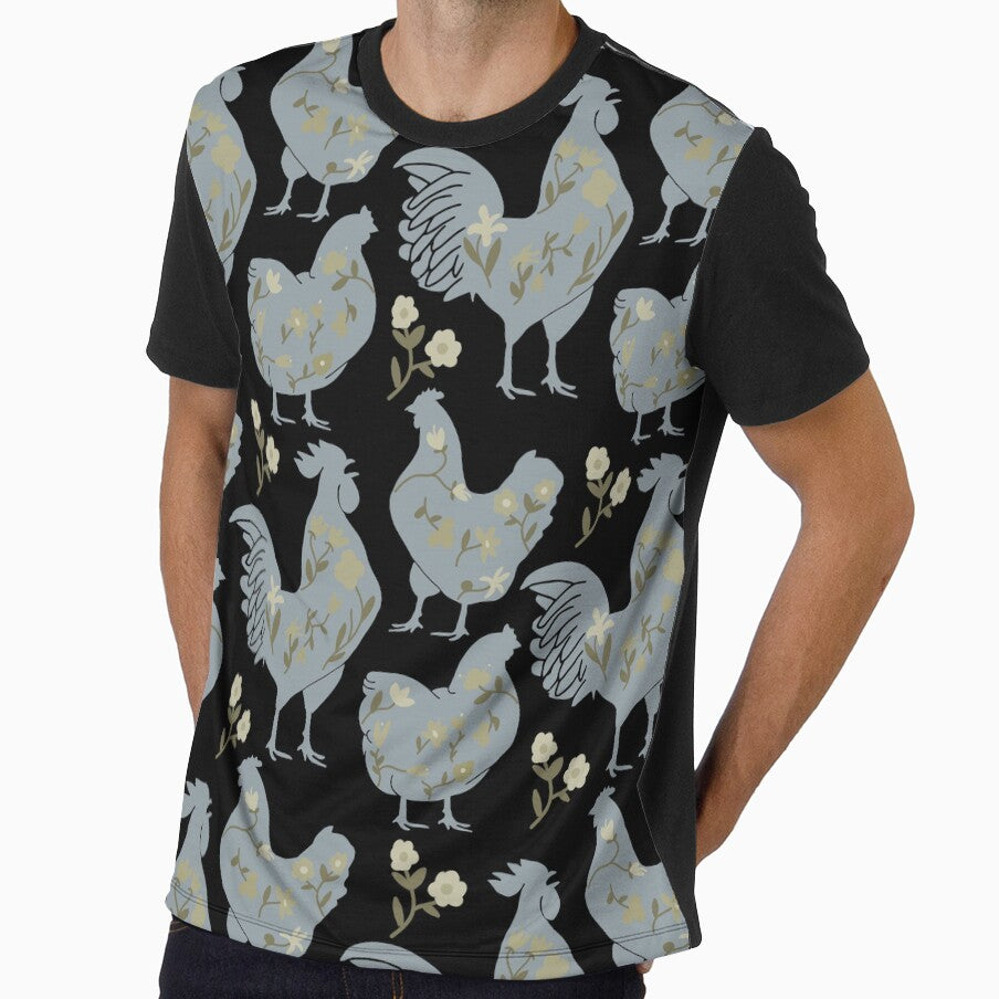Aesthetic Chicken, Stilish chicken, Fashionable chicken with flowers by FandomizedRose