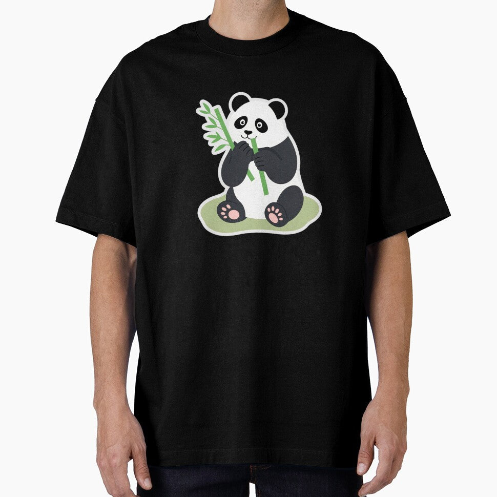 Cute Panda Eating Bamboo – Kawaii Panda Cartoon Animal Sticker by Kaizenstickers