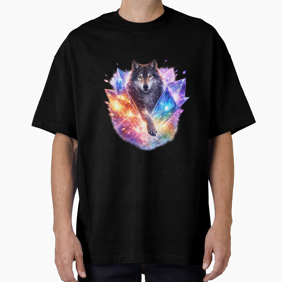 Wolf Prism – Cosmic Crystal Wolf Geometric Art by GeoWild Designs