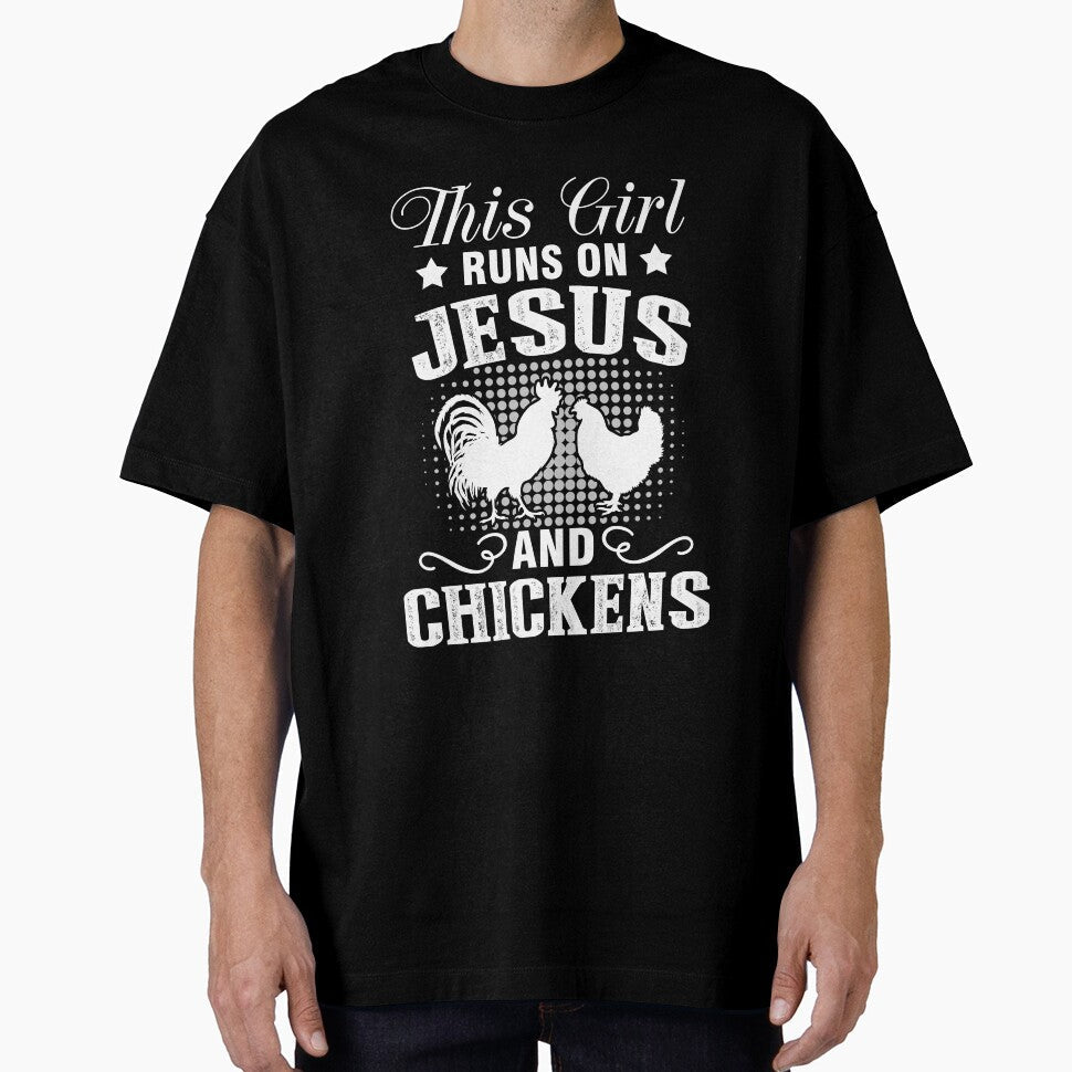 This girl runs on Jesus and chickens - Funny chicken awesome gift for men, women and kids by Titmit