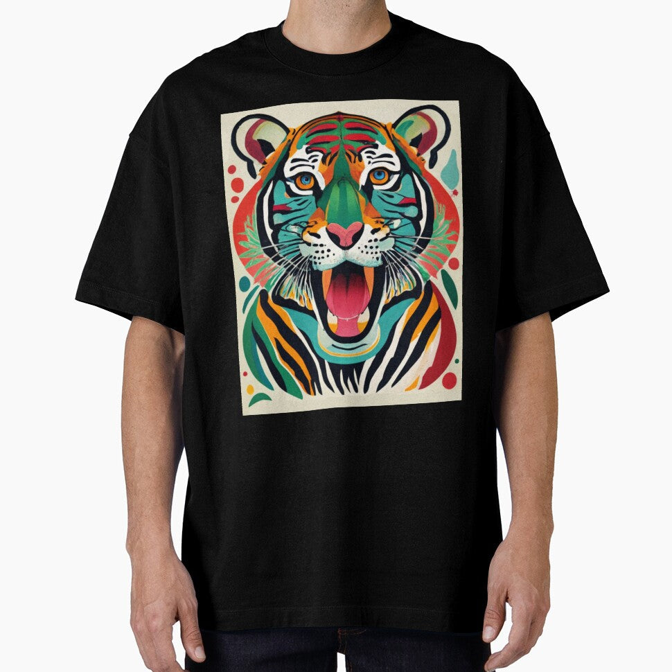 Retro mid century modern tiger by VoodoovilleArt