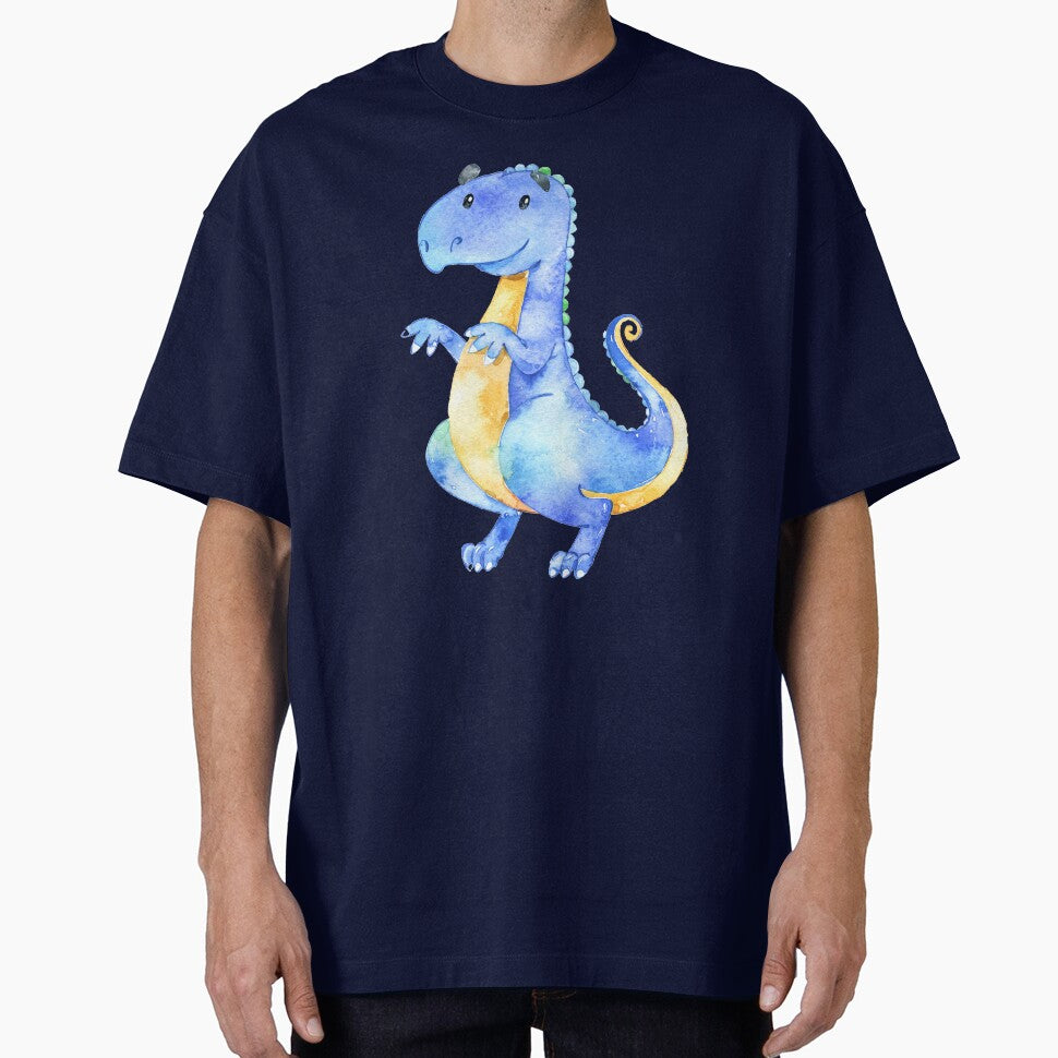 Blue Watercolor Dinosaur by madtoyman