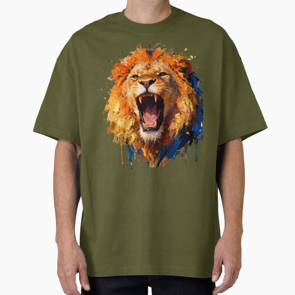 lion paint splash art by Metaverse8
